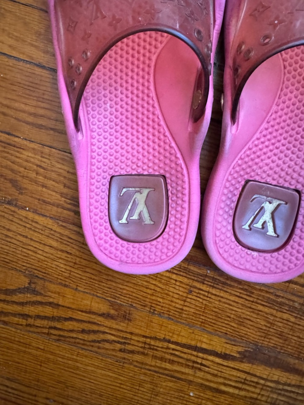 Louis Vuitton Pink Slide Sandals with Monogram Strap - Picture 3 of 6